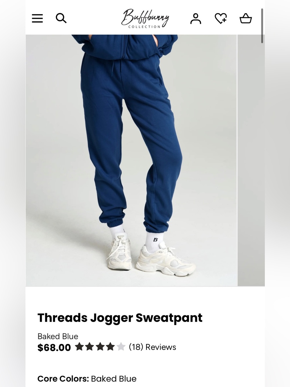 Buffbunny Threads Jogger Sweatpant Baked Blue NWT
